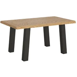 Itamoby Fester Tisch 90x160 cm Svalen entrindete Eiche mit anthrazitfarbenen Beinen