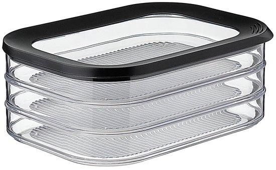 Benza Ibenzoa Serveerdoos met 3 compartimenten, 1650 ml, transparant en luchtdicht
