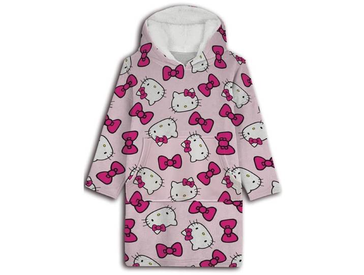 Hello Kitty Hoodie Fleece Deken Pink - Volwassen - One Size - Polyester