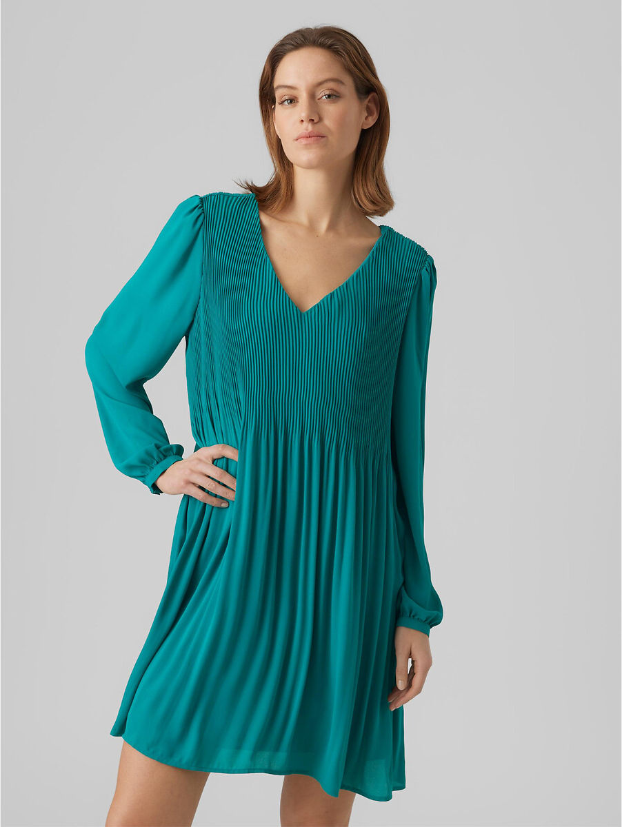 VERO MODA Robe courte plissée, nouée dos