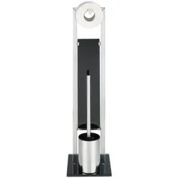 Maximex WC-Garnitur 3in1 silber/schwarz