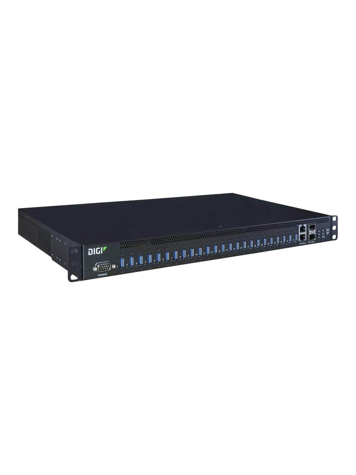 Digi AnywhereUSB 24 Plus USB-Hubs - USB 3.2 - 24 Anschlüsse - Schwarz