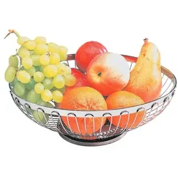Cent Obstkorb Brotkorb silberfarben silber, 15x6.5x20 cm