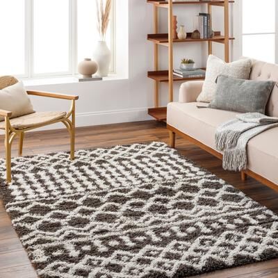Livabliss Newton Geometric Moroccan Trellis Shag Area Rug