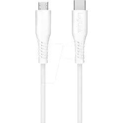 LOGILINK CU0244 - Sync- & Ladekabel, USB-C -> Micro B, 2,0 m, weiß
