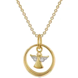trendor 28212 Kinderschmuck Taufring Mit Engel Gold 333 An Vergoldeter Kette, 38 cm