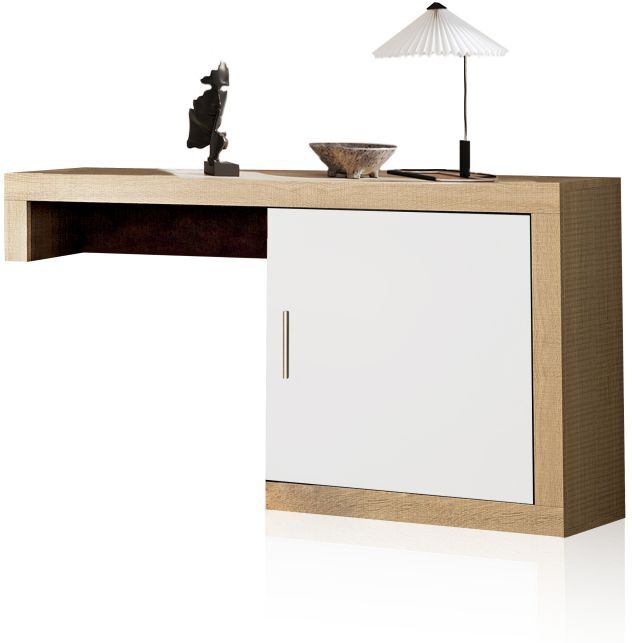 duehome Módulo bajo de 1 puerta 130 cm Nuka - Cambria - Blanco