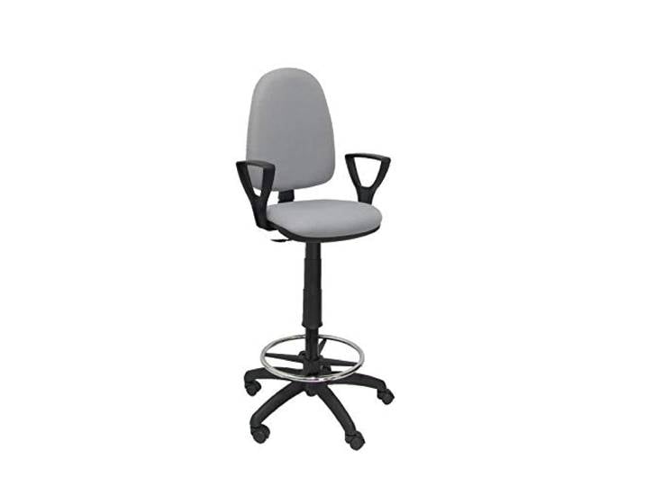 Piqueras y Crespo T04CP Ergnomischer Hocker, höhenverstellbar, mit Fußstütze grau