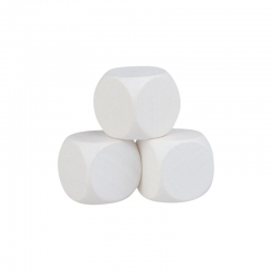 Halmakegel.com Blankowürfel - 16mm - Holz - weiss 257356