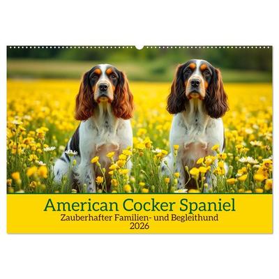 American Cocker Spaniel (Wandkalender 2026 DIN A2 quer), CALVENDO Monatskalender