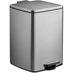 Relaxdays Mülleimer 20l, Abfalleimer, Silber
