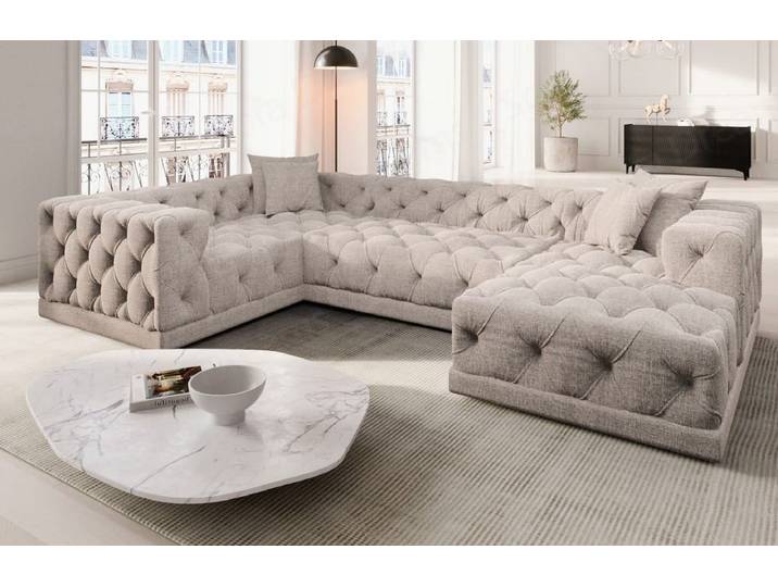 Wohnlandschaft Palma U-Form aus Stoff