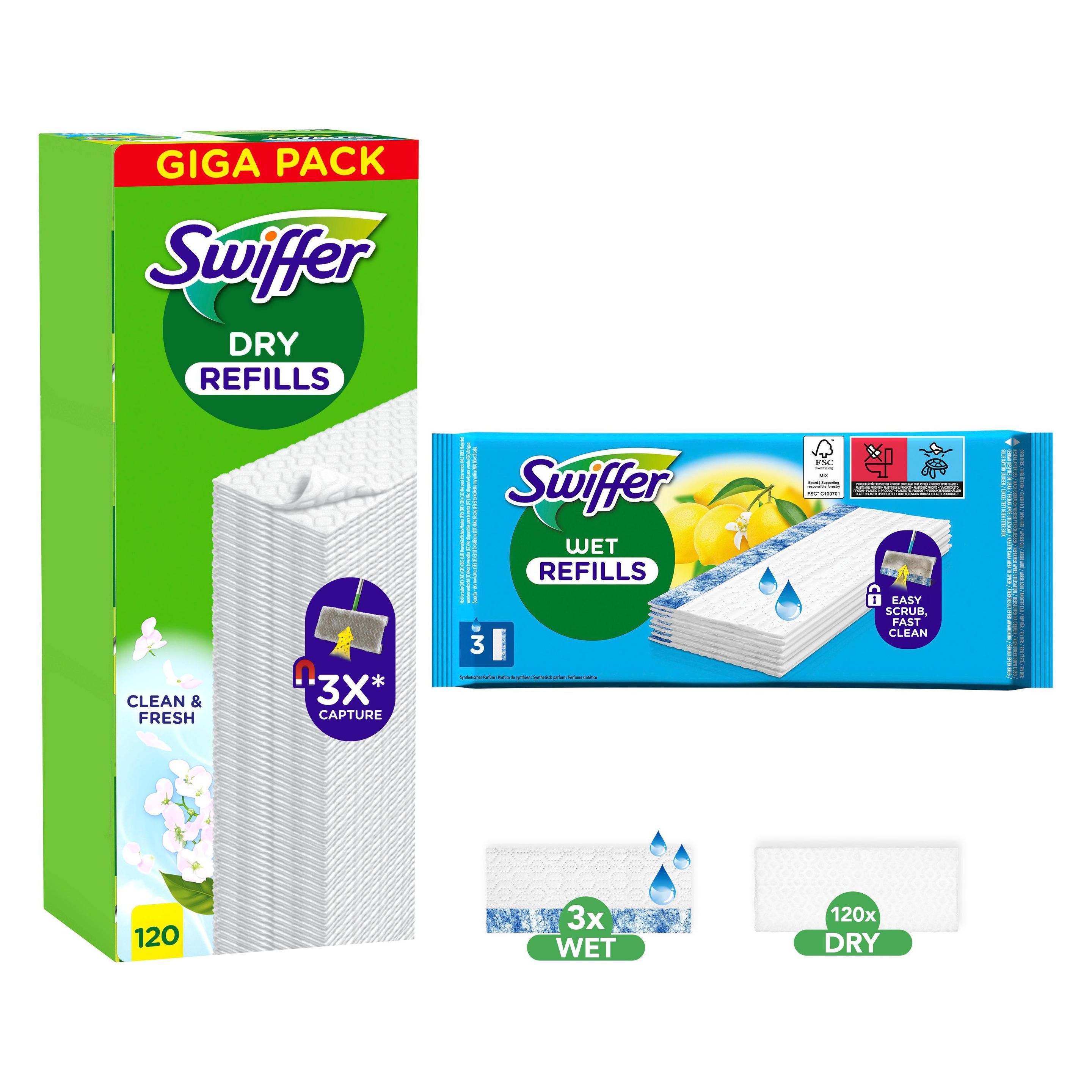Swiffer Bodenwischer Mit 120 Trockenen Und 3 Feuchten Bodentüchern (1 Stk.) (762441)