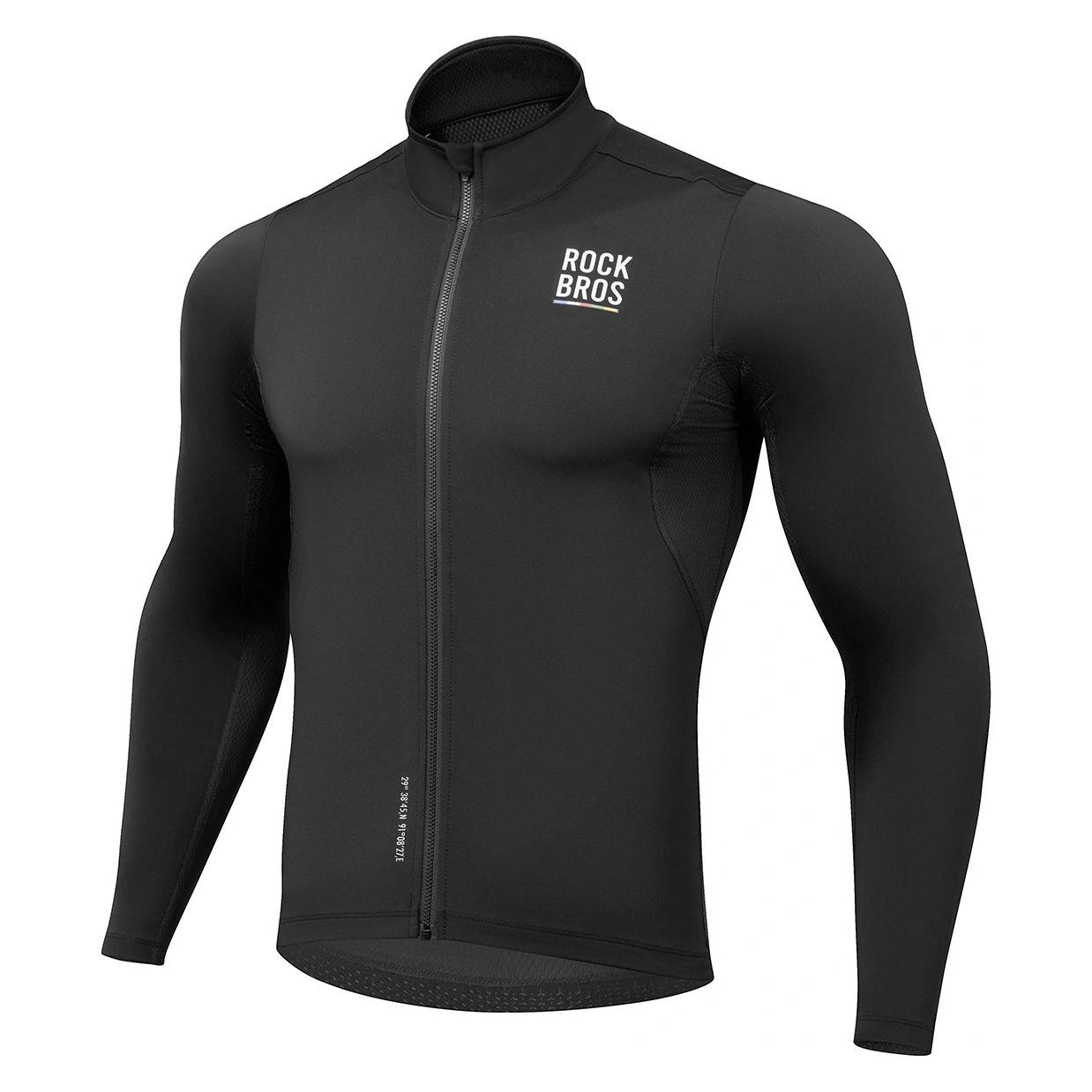 Rockbros Bluza rowerowa TLWT001 ROAD TO SKY wiatroszczelna ocieplana L - czarna (L) (ROCKBROS)