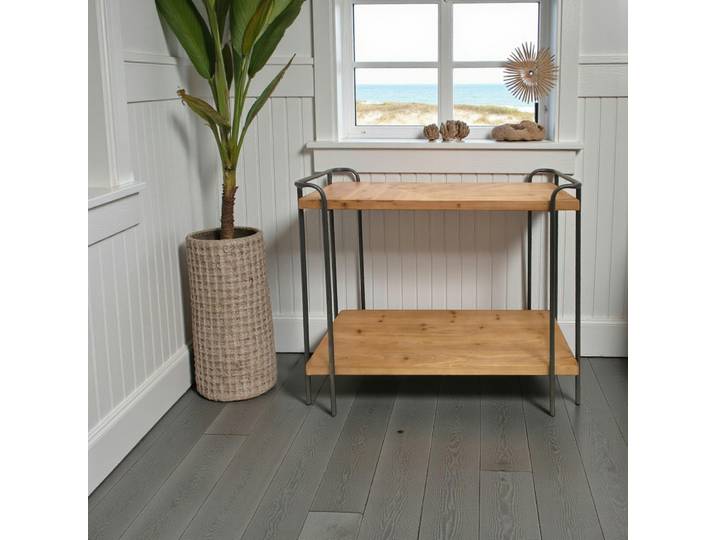 Console 2 niveau en bois clair ATELIER