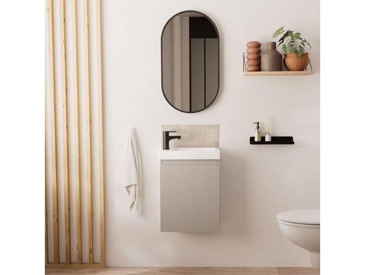 Meuble lave-mains LISA + miroir ovale