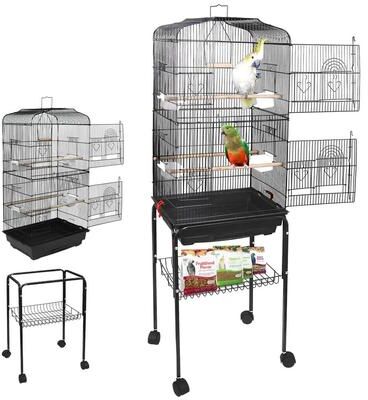 Drop Dash Deals Rolling Bird Cage With Stand For Cockatiel Parakeet Finch Canary Spacious Wrought Iron Home Rolling Bird Cage With Stand For Cockatiel Parakeet Finch Canary Spacious Wrought Iron Home