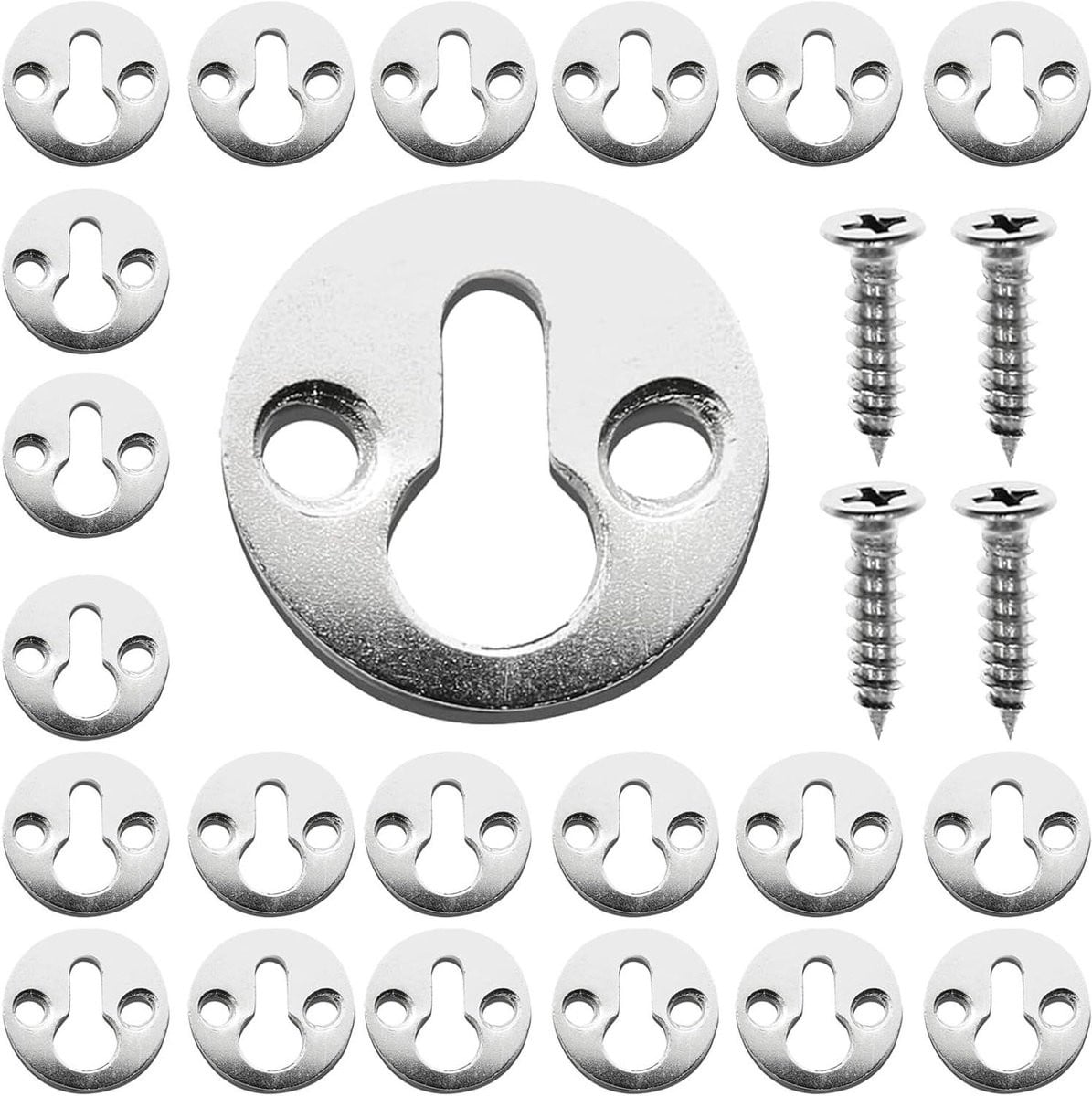 50 stuks Sleutelgat hangers van massief ijzer in zilver voor decoratie ophangen