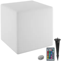 tectake Leuchtwürfel Luminous Cube, LED, mit Fernbedienung  - S (35 x 35 x 35 cm) weiß
