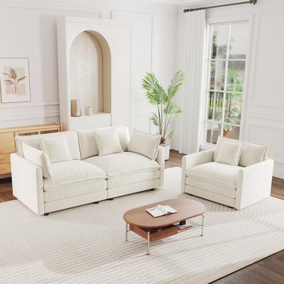 ZWYO HOSIMU Cloud Chenille Upholstered Modular Sectional Sofa with DIY Combination Design