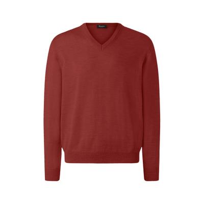 Strickpullover MAERZ MUENCHEN "Maerz Muenchen 490400 Strickpullover Herren Bekleidung", Herren, Gr. 50, rot, 100% Wolle, V-Ausschnitt, Pullover Strickpullover