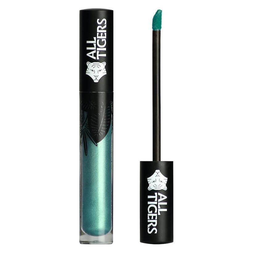 All Tigers Steal The Show Metallic Green Liquid Lipstick - Long Lasting, Matt, Vegan & Natural - 989 - With Bio (ATR989)