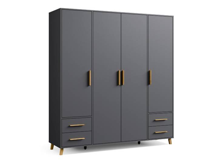 Rauch Drehtürenschrank »Shinjo« - 187x53x203cm - grau -