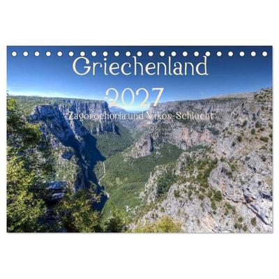 Griechenland 2027 - Zagorochoria und Vikos-Schlucht (Tischkalender 2027 DIN A5 quer), CALVENDO Monatskalender