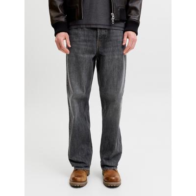 Straight-Jeans JACK & JONES "JJITED JJCLASSIC AM 469 SN", Herren, Gr. 32, Länge 34, grau (schwarz used), Denim/Jeans, Obermaterial: 100% Baumwolle, clean, straight fit lang, Jeans Straight-Jeans, Baumwolle, straight fit
