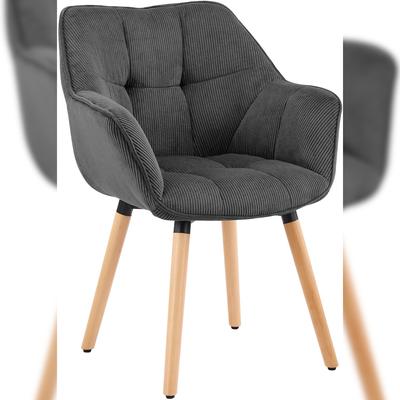 CLP Esszimmerstuhl Milford Cord Cord HBT: 82x63x60 cm dunkelgrau Cord