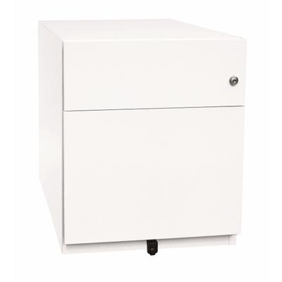 BISLEY Note Rollcontainer mit 2 Schüben aus Metall abschließbar in weiß - Bürocontainer mit Universalschublade & Hängeregistratur, Container mit