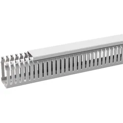 OBO 6132376 Verdrahtungskanal BE DIN Set 62, 5x87, 5 7030 Polyvinylchlorid steingrau RAL 7030 BEDIN 6287 sgr  - 28 Meter