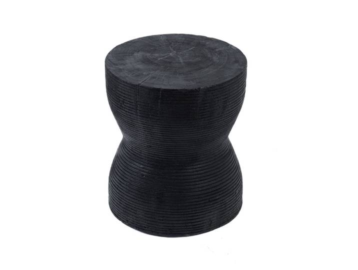 Tabouret en bois de suar, couleur noire, 35 x 35 x 45 cm