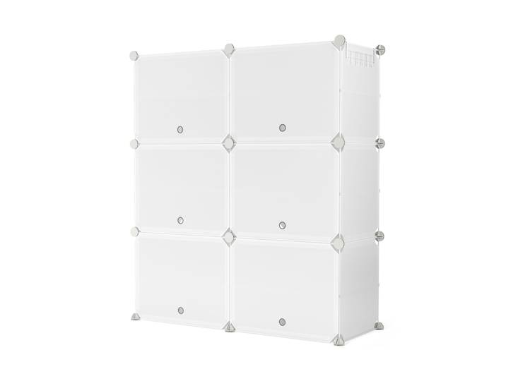 Schuhschrank Steckregal transparent 6 Boxen
