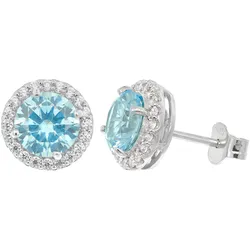 trendor 21359-02 Damen-Ohrringe 925 Silber Zirkonia-Ohrstecker Blau