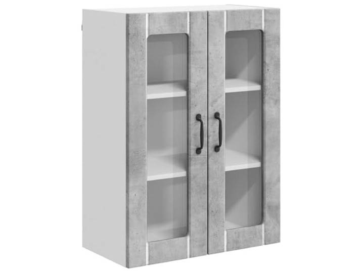 HKTMGDNG Küchen Wandschrank Betongrau 60x31x80cm Holzwerkstoff Robuster Küchenschrank mit 2 Einlegeböden und 2 Türen für geordnete Aufbewahrung in Küche oder Vorratsraum.