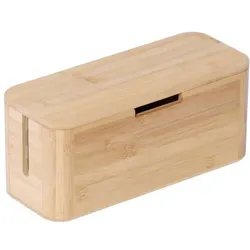 Relaxdays Kabelbox aus Bambus Hellbraun