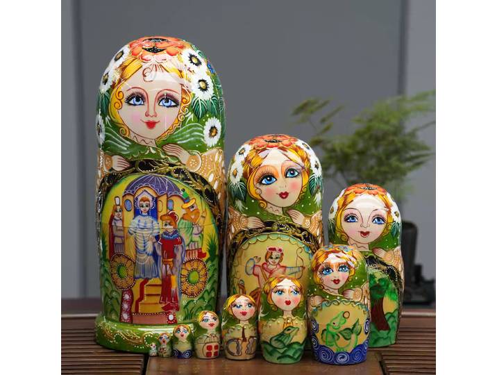 Poupée Matryoshka 10 couches, grande taille, en tilleul, souvenir touristique de Harbin Manzhouli, cadeau de vacances, jouet décoratif