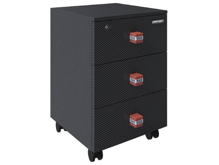 Schubladenelement MINECRAFT MINEHAUS 3 Schubladen schwarz