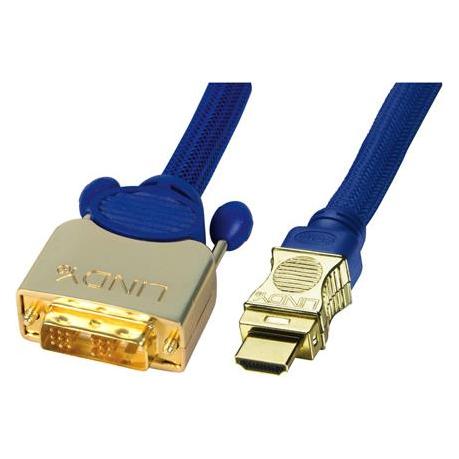 Lindy Premium Gold HDMI-DVI Kabel, 0.5m (0.50 m) (37080)
