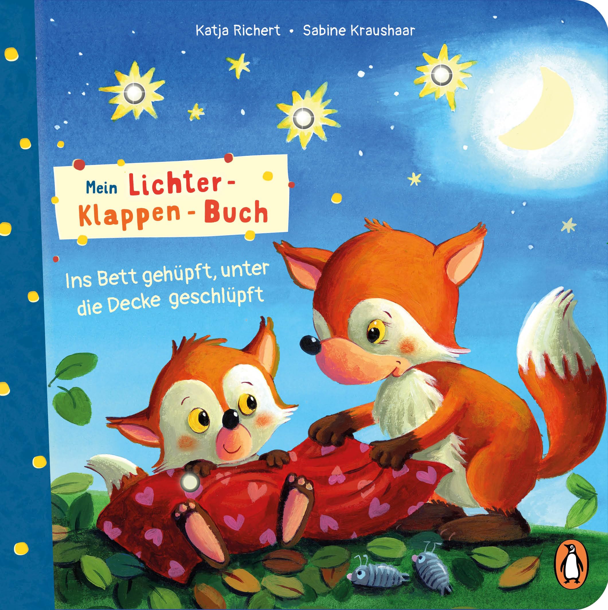 Katja Richert - Mein Lichter-Klappen-Buch – Ins Bett gehüpft, unter die Decke geschlüpft: Pappbilderbuch ab 2 Jahren mit LED-Leuchten und Klappen (Die Mein-Lichter-Klappen-Buch-Reihe, Band 1) - Preis vom 04.10.2026 03:51:26 h