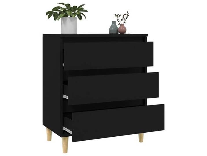 Buffet Noir 60x35x70 cm Bois d'ingénierie_2 ans garantie_37458
