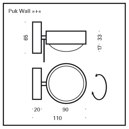 Top Light PUK MINI WALL + Wandleuchte weiß/chrom 2-0802-22 4251349394800