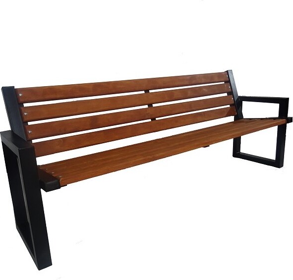 Gartenbank Parkbank Gartenmöbel Holzbank 194x45x90cm Metall Holz Garten Bank Sitzbank Möbel