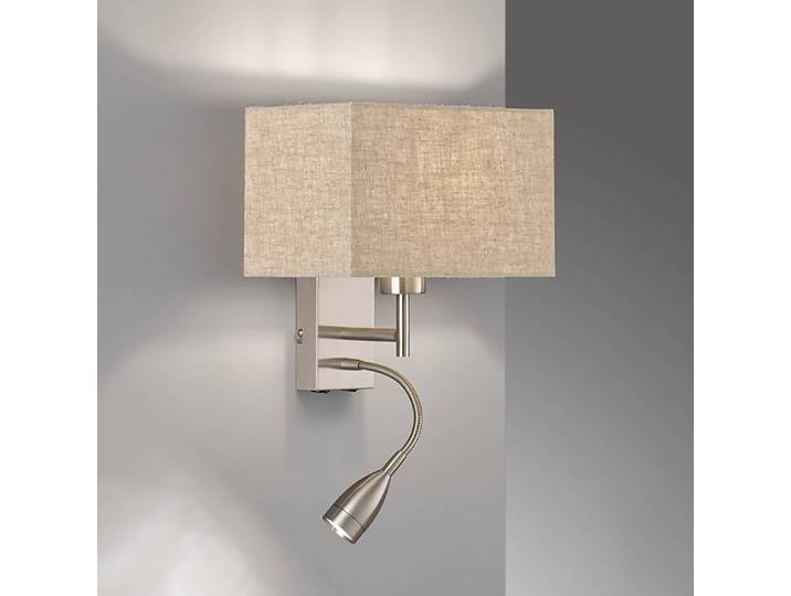 Applique murale IV 25 x 38 x 20cm Beige Tissu mélangé Ampoule électrique E27