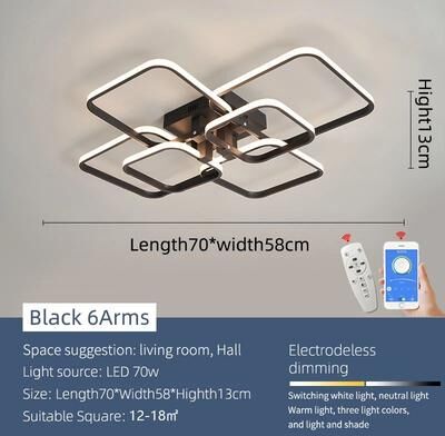 Inspire Essentials EverGlow Modern LED Chandelier Ceiling Light For Living Room Bedroom 1