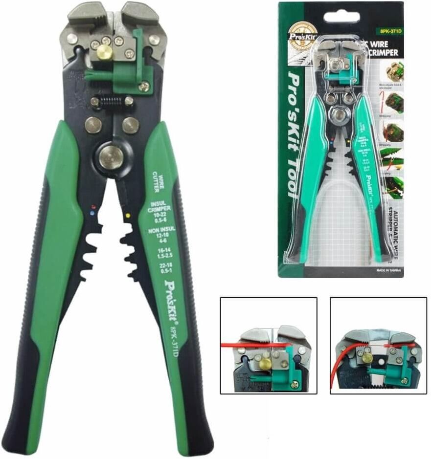 Alicate Corte, Descarnador e Cravar Terminais (210mm) - Proskit