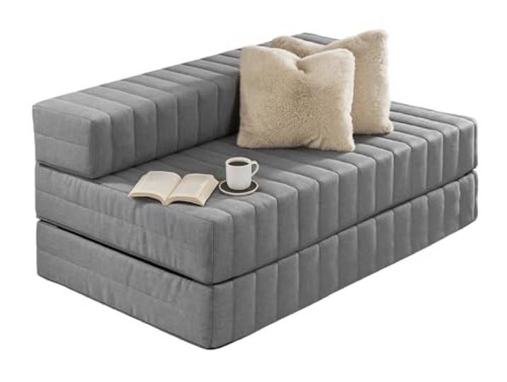 Traumnacht Schlafsofa mit Schlaffunktion Grau 140x200 cm Doppelgästematratze 3-Sitzer Gästesofa platzsparend deutscher Qualitätsstandard