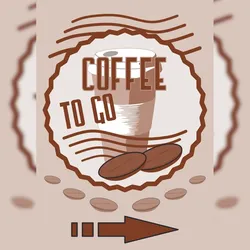 HB-Druck Verkaufsschild Schild Coffee to go Hochkant mit Pfeil rechts A1 (594x841mm)