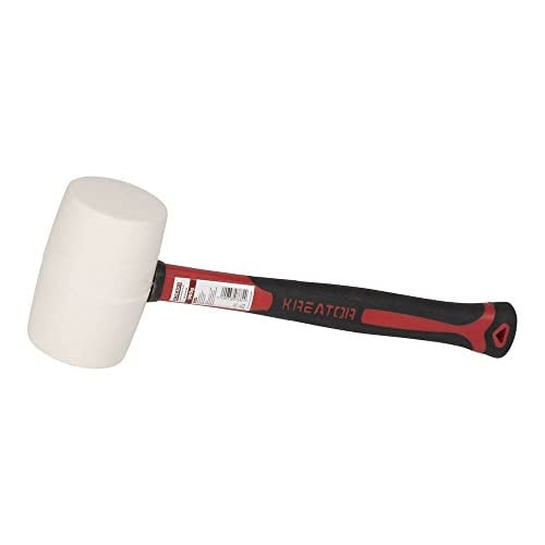 Kreator KRT904106 Rubberen hamer met vezel, Wit, 900 g